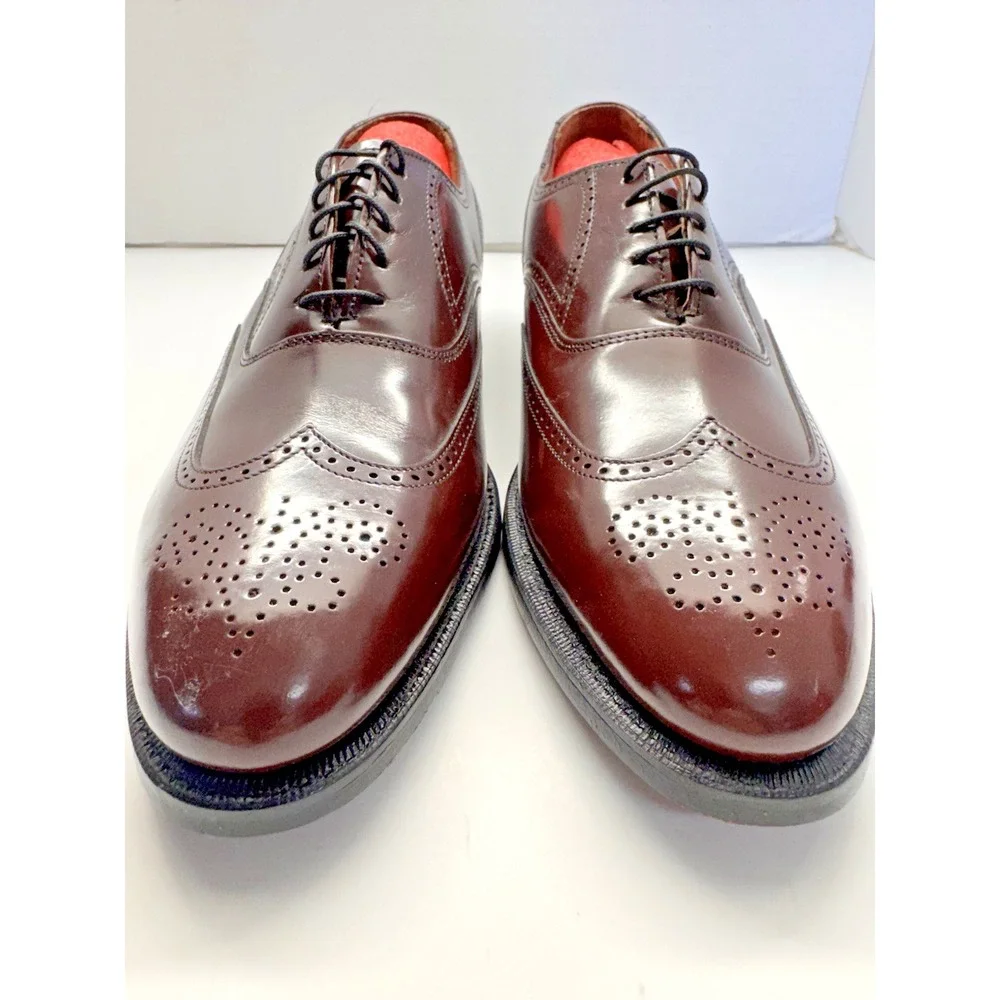 Bostonian Mens 9.5 C/A Made In‎ The USA Leather Wingtip Oxfords Oxblood Color